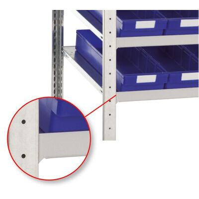 Längenriegel, hinten, 750 mm, RAL 7035 lichtgrau, für MULTIplus85- und MULTIplus150-Schrägböden