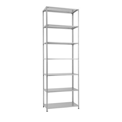 Grundregal, Fachbodenregal Schraubsystem MULTIplus85, 3000 x 1000 x 600 mm (HxBxT), verzinkt, 7 Fachböden