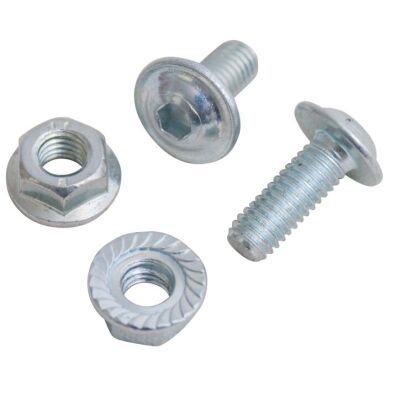 M6x12 Linsenschraube, mit Innensechskant, Bundmutter m. Sperrverzahnung, VE 10