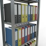 Grundregal, Büro-Fachbodenregal Stecksystem MULTIplus85, 1800 x 750 x 300 mm (HxBxT), 5 Fachböden, Kreuzstrebe, verzinkt, mit Anschlagleiste