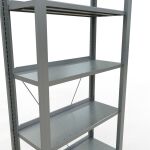Grundregal, Büro-Fachbodenregal Stecksystem MULTIplus85, 2300 x 750 x 300 mm (HxBxT), 7 Fachböden, Kreuzstrebe, verzinkt, mit Anschlagleiste