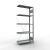 Anbauregal, Büro-Fachbodenregal Stecksystem MULTIplus85, 1800 x 750 x 300 mm (HxBxT), 5 Fachböden, Kreuzstrebe, verzinkt, mit Anschlagleiste