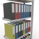 Anbauregal, Büro-Fachbodenregal Stecksystem MULTIplus85, 1800 x 750 x 300 mm (HxBxT), 5 Fachböden, Kreuzstrebe, RAL 7035 lichtgrau, mit Anschlagleiste