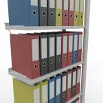 Anbauregal, Büro-Fachbodenregal Stecksystem MULTIplus85, 2000 x 750 x 300 mm (HxBxT), 6 Fachböden, Kreuzstrebe, RAL 7035 lichtgrau, mit Anschlagleiste