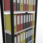 Grundregal, Büro-Fachbodenregal Stecksystem MULTIplus85, 2000 x 750 x 300 mm (HxBxT), 6 Fachböden, Kreuzstrebe, schwarz/RAL 7035 lichtgrau, mit Anschlagleiste
