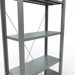 Grundregal, Büro-Fachbodenregal Stecksystem MULTIplus85, 1800 x 750 x 300 mm (HxBxT), 5 Fachböden, Kreuzstrebe, verzinkt, ohne Anschlagleiste