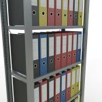 Grundregal, Büro-Fachbodenregal Stecksystem MULTIplus85, 2000 x 750 x 300 mm (HxBxT), 6 Fachböden, Kreuzstrebe, verzinkt, ohne Anschlagleiste