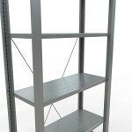 Grundregal, Büro-Fachbodenregal Stecksystem MULTIplus85, 2000 x 750 x 300 mm (HxBxT), 6 Fachböden, Kreuzstrebe, verzinkt, ohne Anschlagleiste