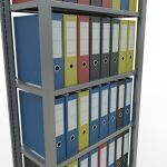 Grundregal, Büro-Fachbodenregal Stecksystem MULTIplus85, 2300 x 750 x 300 mm (HxBxT), 7 Fachböden, Kreuzstrebe, verzinkt, ohne Anschlagleiste