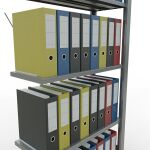 Anbauregal, Büro-Fachbodenregal Stecksystem MULTIplus85, 1800 x 750 x 300 mm (HxBxT), 5 Fachböden, Kreuzstrebe, verzinkt, ohne Anschlagleiste