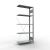 Anbauregal, Büro-Fachbodenregal Stecksystem MULTIplus85, 1800 x 750 x 300 mm (HxBxT), 5 Fachböden, Kreuzstrebe, verzinkt, ohne Anschlagleiste