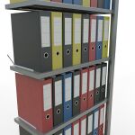 Anbauregal, Büro-Fachbodenregal Stecksystem MULTIplus85, 2300 x 750 x 300 mm (HxBxT), 7 Fachböden, Kreuzstrebe, verzinkt, ohne Anschlagleiste
