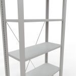 Grundregal, Büro-Fachbodenregal Stecksystem MULTIplus85, 2000 x 750 x 300 mm (HxBxT), 6 Fachböden, Kreuzstrebe, RAL 7035 lichtgrau, ohne Anschlagleiste