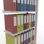 Anbauregal, Büro-Fachbodenregal Stecksystem MULTIplus85, 2000 x 750 x 300 mm (HxBxT), 6 Fachböden, Kreuzstrebe, RAL 7035 lichtgrau, ohne Anschlagleiste