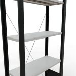 Grundregal, Büro-Fachbodenregal Stecksystem MULTIplus85, 1800 x 750 x 300 mm (HxBxT), 5 Fachböden, Kreuzstrebe, schwarz/RAL 7035 lichtgrau, ohne Anschlagleiste