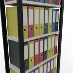 Grundregal, Büro-Fachbodenregal Stecksystem MULTIplus85, 2300 x 750 x 300 mm (HxBxT), 7 Fachböden, Kreuzstrebe, schwarz/RAL 7035 lichtgrau, ohne Anschlagleiste
