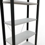 Grundregal, Büro-Fachbodenregal Stecksystem MULTIplus85, 2300 x 750 x 300 mm (HxBxT), 7 Fachböden, Kreuzstrebe, schwarz/RAL 7035 lichtgrau, ohne Anschlagleiste