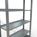 GR, Büro-Steckregal MULTIplus85, 2000 x 1000 x 300 mm, 6 Fachböden, Kreuzstrebe, verzinkt, mit Anschlagleiste