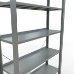 Grundregal, Büro-Fachbodenregal Stecksystem MULTIplus85, 2300 x 1000 x 300 mm (HxBxT), 7 Fachböden, Kreuzstrebe, verzinkt, mit Anschlagleiste