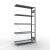 Anbauregal, Büro-Fachbodenregal Stecksystem MULTIplus85, 1800 x 1000 x 300 mm (HxBxT), 5 Fachböden, Kreuzstrebe, verzinkt, mit Anschlagleiste