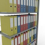 AR, Büro-Steckregal MULTIplus85, 2000 x 1000 x 300 mm, 6 Fachböden, Kreuzstrebe, verzinkt, mit Anschlagleiste