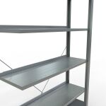 AR, Büro-Steckregal MULTIplus85, 2000 x 1000 x 300 mm, 6 Fachböden, Kreuzstrebe, verzinkt, mit Anschlagleiste