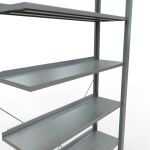 Anbauregal, Büro-Fachbodenregal Stecksystem MULTIplus85, 2300 x 1000 x 300 mm (HxBxT), 7 Fachböden, Kreuzstrebe, verzinkt, mit Anschlagleiste