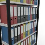 Grundregal, Büro-Fachbodenregal Stecksystem MULTIplus85, 2300 x 1000 x 300 mm (HxBxT), 7 Fachböden, Kreuzstrebe, schwarz/RAL 7035 lichtgrau, mit Anschlagleiste