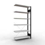 Anbauregal, Büro-Fachbodenregal Stecksystem...