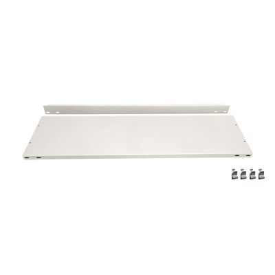 Zusatz-Fachboden MULTIplus85 1000 x 300, RAL 7035 lichtgrau, inkl. 4 Fachbodenträgern und Anschlagleiste