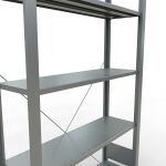 Grundregal, Büro-Fachbodenregal Stecksystem MULTIplus85, 1800 x 1000 x 300 mm (HxBxT), 5 Fachböden, Kreuzstrebe, verzinkt, ohne Anschlagleiste