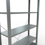 Grundregal, Büro-Fachbodenregal Stecksystem MULTIplus85, 2000 x 1000 x 300 mm (HxBxT), 6 Fachböden, Kreuzstrebe, verzinkt, ohne Anschlagleiste