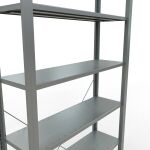 Grundregal, Büro-Fachbodenregal Stecksystem MULTIplus85, 2300 x 1000 x 300 mm (HxBxT), 7 Fachböden, Kreuzstrebe, verzinkt, ohne Anschlagleiste