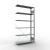 Anbauregal, Büro-Fachbodenregal Stecksystem MULTIplus85, 2000 x 1000 x 300 mm (HxBxT), 6 Fachböden, Kreuzstrebe, verzinkt, ohne Anschlagleiste