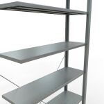Anbauregal, Büro-Fachbodenregal Stecksystem MULTIplus85, 2300 x 1000 x 300 mm (HxBxT), 7 Fachböden, Kreuzstrebe, verzinkt, ohne Anschlagleiste