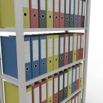 Grundregal, Büro-Fachbodenregal Stecksystem MULTIplus85, 2000 x 1000 x 300 mm (HxBxT), 6 Fachböden, Kreuzstrebe, RAL 7035 lichtgrau, ohne Anschlagleiste