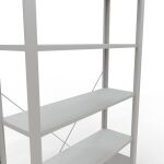 Grundregal, Büro-Fachbodenregal Stecksystem MULTIplus85, 2000 x 1000 x 300 mm (HxBxT), 6 Fachböden, Kreuzstrebe, RAL 7035 lichtgrau, ohne Anschlagleiste