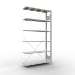 Anbauregal, Büro-Fachbodenregal Stecksystem...