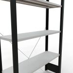 Grundregal, Büro-Fachbodenregal Stecksystem MULTIplus85, 1800 x 1000 x 300 mm (HxBxT), 5 Fachböden, Kreuzstrebe, schwarz/RAL 7035 lichtgrau, ohne Anschlagleiste