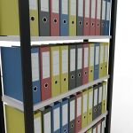 Grundregal, Büro-Fachbodenregal Stecksystem MULTIplus85, 2000 x 1000 x 300 mm (HxBxT), 6 Fachböden, Kreuzstrebe, schwarz/RAL 7035 lichtgrau, ohne Anschlagleiste