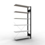 Anbauregal, Büro-Fachbodenregal Stecksystem...