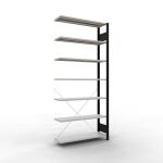Anbauregal, Büro-Fachbodenregal Stecksystem...