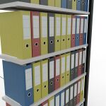 Anbauregal, Büro-Fachbodenregal Stecksystem MULTIplus85, 2300 x 1000 x 300 mm (HxBxT), 7 Fachböden, Kreuzstrebe, schwarz/RAL 7035 lichtgrau, ohne Anschlagleiste