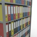 Grundregal, Büro-Fachbodenregal Stecksystem MULTIplus85, 2300 x 1300 x 300 mm (HxBxT), 7 Fachböden, Kreuzstrebe, verzinkt, mit Anschlagleiste