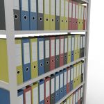 Grundregal, Büro-Fachbodenregal Stecksystem MULTIplus85, 2000 x 1300 x 300 mm (HxBxT), 6 Fachböden, Kreuzstrebe, RAL 7035 lichtgrau, mit Anschlagleiste