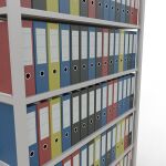 Grundregal, Büro-Fachbodenregal Stecksystem MULTIplus85, 2300 x 1300 x 300 mm (HxBxT), 7 Fachböden, Kreuzstrebe, RAL 7035 lichtgrau, mit Anschlagleiste