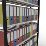 Grundregal, Büro-Fachbodenregal Stecksystem MULTIplus85, 1800 x 1300 x 300 mm (HxBxT), 5 Fachböden, Kreuzstrebe, schwarz/RAL 7035 lichtgrau, mit Anschlagleiste