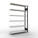 Anbauregal, Büro-Fachbodenregal Stecksystem...