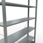 Grundregal, Büro-Fachbodenregal Stecksystem MULTIplus85, 2300 x 1300 x 300 mm (HxBxT), 7 Fachböden, Kreuzstrebe, verzinkt, ohne Anschlagleiste