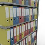 Anbauregal, Büro-Fachbodenregal Stecksystem MULTIplus85, 2300 x 1300 x 300 mm (HxBxT), 7 Fachböden, Kreuzstrebe, verzinkt, ohne Anschlagleiste